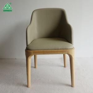 Custom Luxury Dining Room Furniture Chairs White Wax Solid Wood Legs with High Quality Sponge Fabric