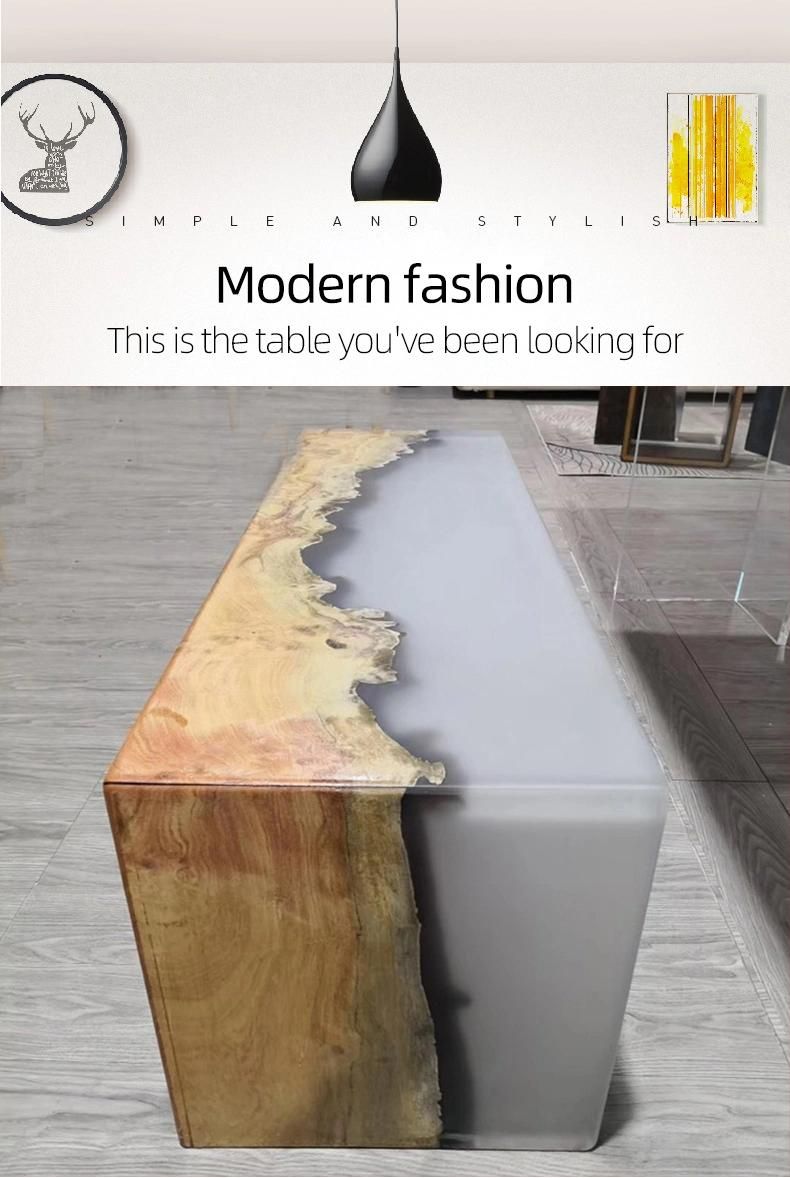 New Arrival Eco Friendly Modern Design Wooden Epoxy Resin River Table for Dinner