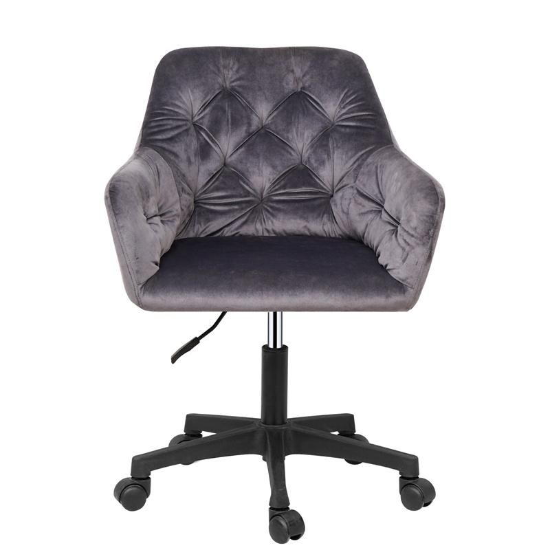 Home Office Swivel Moveable Adjustable Legs Ergonomic Comfortable Velvet Fabric Chair with Wheel