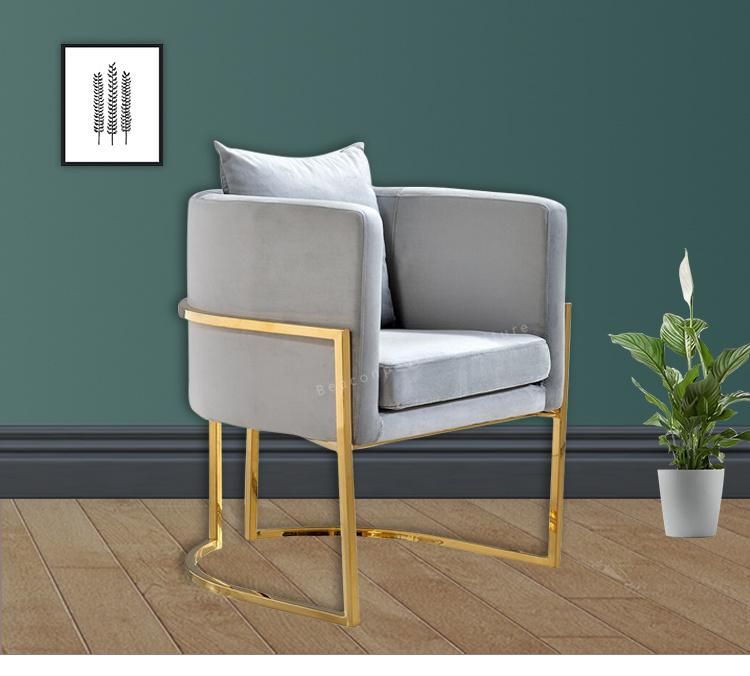 MID-Century Modern Furniture Brushed Brass Velvet Julius Chair
