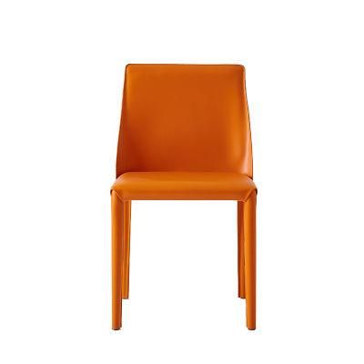 Modern Furniture Design Metal Leg Cafe Restaurant PU Dining Chair