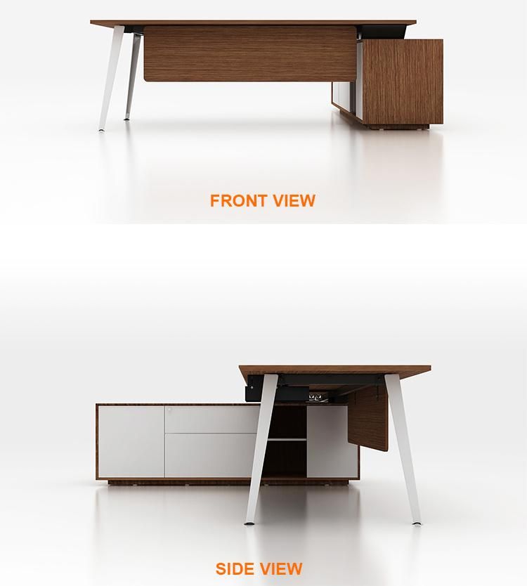 Steel Frame Modern Design Melamine Office Table Executive CEO Desk