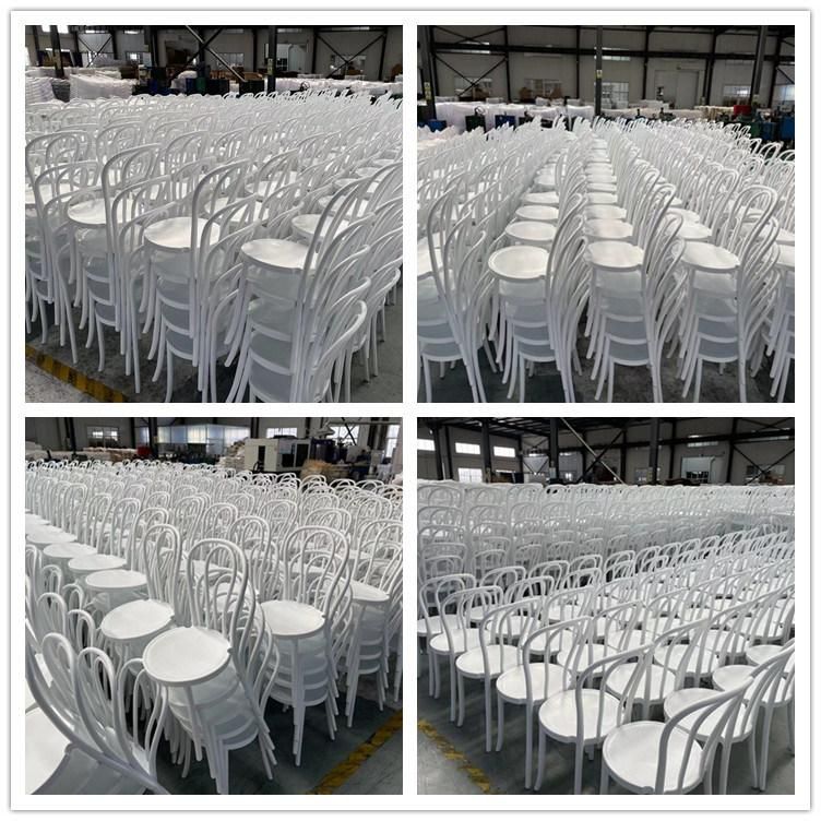 Wholesale Stackable White Resin Thonet Bentwood Wedding Chair for Banquet and Party