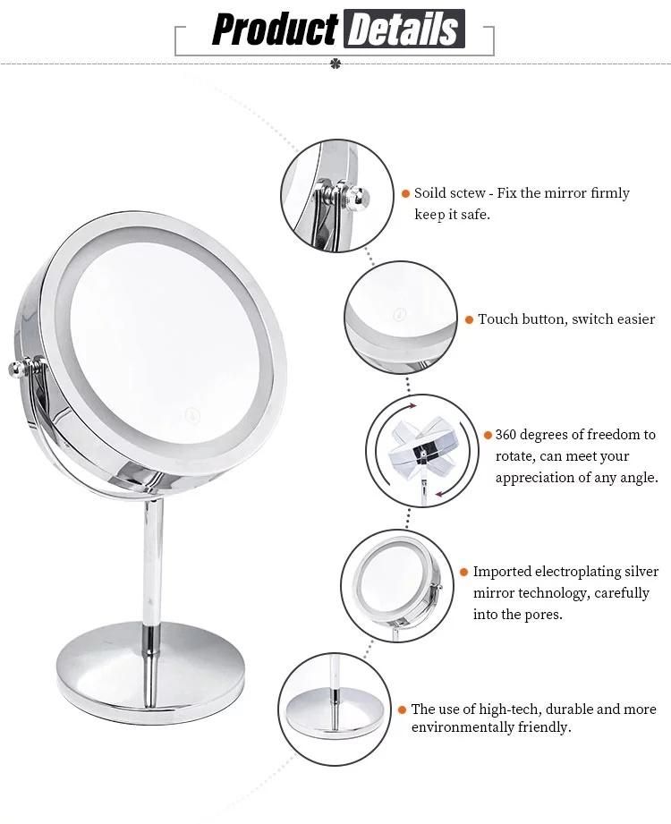 New Design Table Top Round Shape LED Makeup Mirror (SE-F6522)