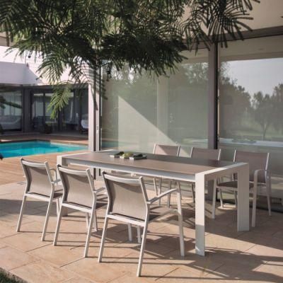 Modern Dining Table All Weather Aluminum Batyline Chair Outdoor Furniture