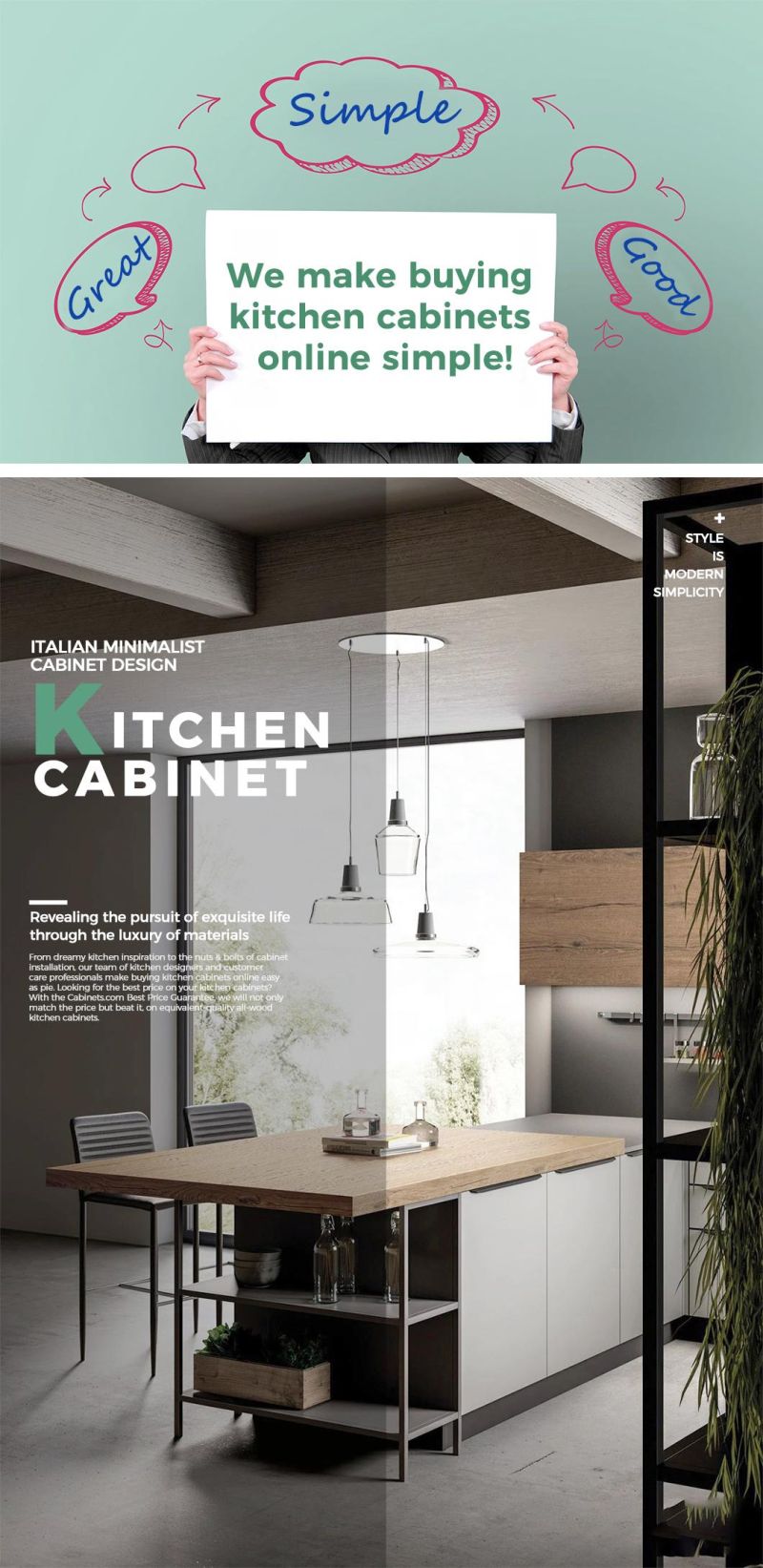 Professional Customized Luxury Modular Furniture PU Painting Finsh Handleless Design Kitchen Cabinets (KPU13)