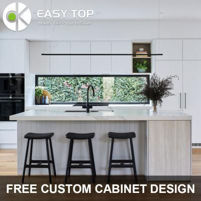 New Design Commercial Lacquer Matt White Flat Modular Cupboard Kitchen Cabinets Furniture