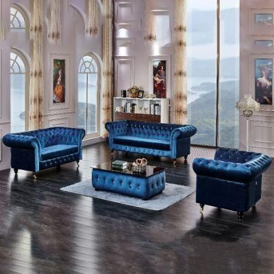 Italian Stainless Steel Upholstered Modern Leather Chesterfield Sofa Living Room Sofas Set Furniture Luxury Sofa