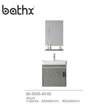 Modern Design Sanitaty Ware Wall Mounted Waterproof Ply Wood Bathroom Cabinet with Ceramic Basin