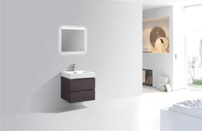 Bliss 24&quot; High Gloss Gray Oak Wall Mount Modern Bathroom Vanity