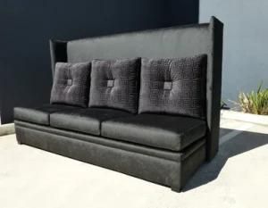 High Back Custom Wooden Frame Fabric Leather Hotel Lounge Sofa