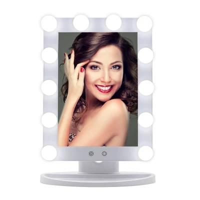 Compact Hollywood Makeup Mirror with 3 Colors Dimmable Lights