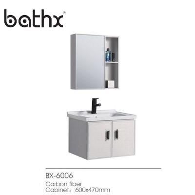 Bathroom Design and High Waterproof Modern Bathroom Vanity Carbon Fiber Cabinets with Ceramic Wash Basin