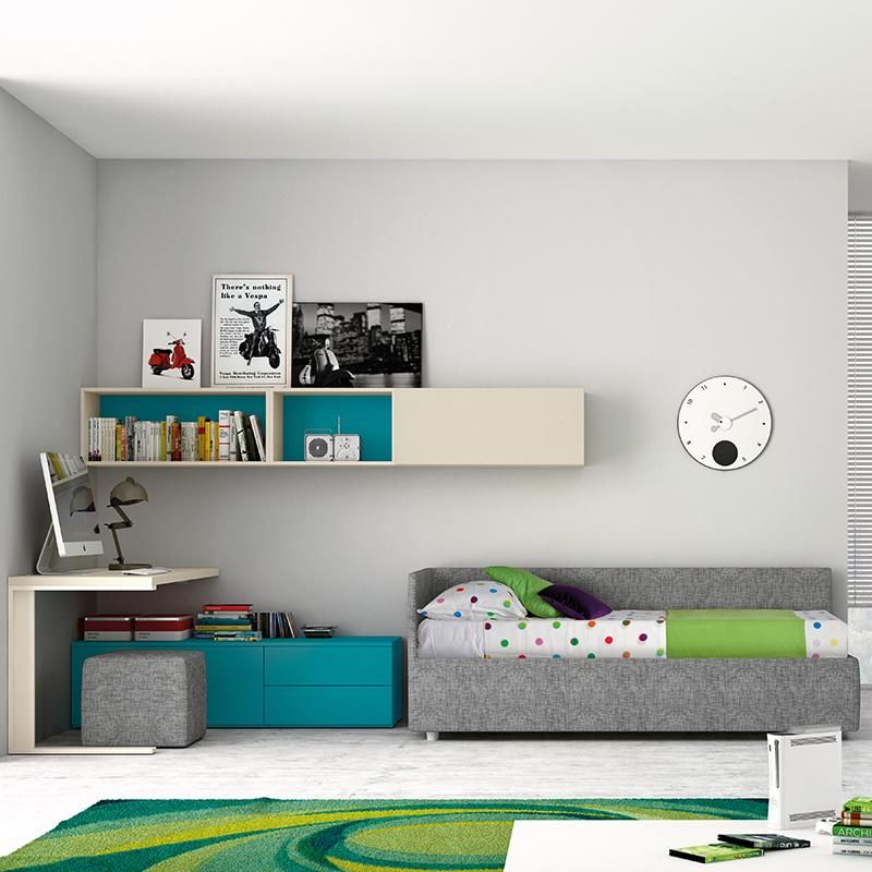 Nova High Quality Nordic Style Green Kids Bedroom Furniture Wooden Modern Kids Bed