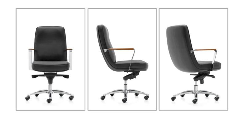 Zode MID Back European Swivel Executive Office Chairs Commerical Furniture Leather Middle Back Staff Manager Chair