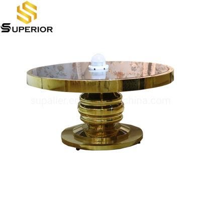 Luxury Stainless Steel Gold Mirror Round Coffee Table