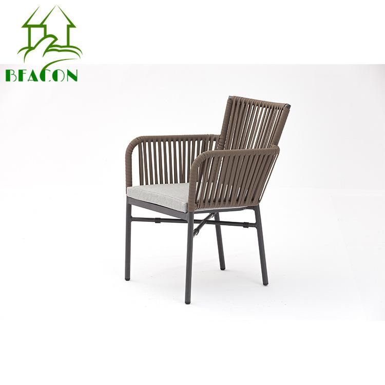 Stackable Modern Commercial Restaurant Aluminum Outdoor Rope Dining Chair
