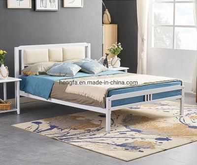 Modern Customised Bedroom Furniture Upholstered Headboard Iron Bed