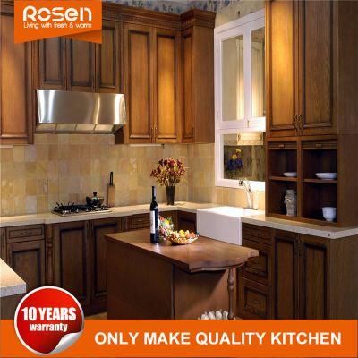 China Manufacturer L Shaped Modern Solid Wood Kitchen Cabinets