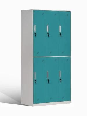 Modern 6 Door School Locker with Shelf