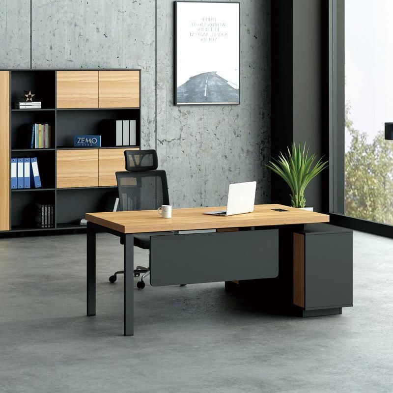 Luxury Yellow Oak Chinese Modern Wooden Executive Office Table