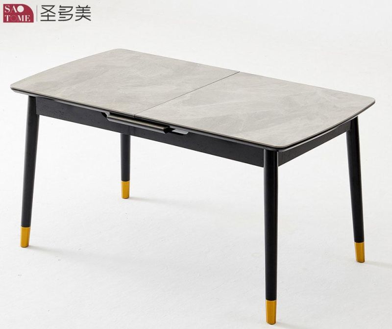 Italian Style Southeast Asia Design Extendable Dining Table Wood Slate Dining Table