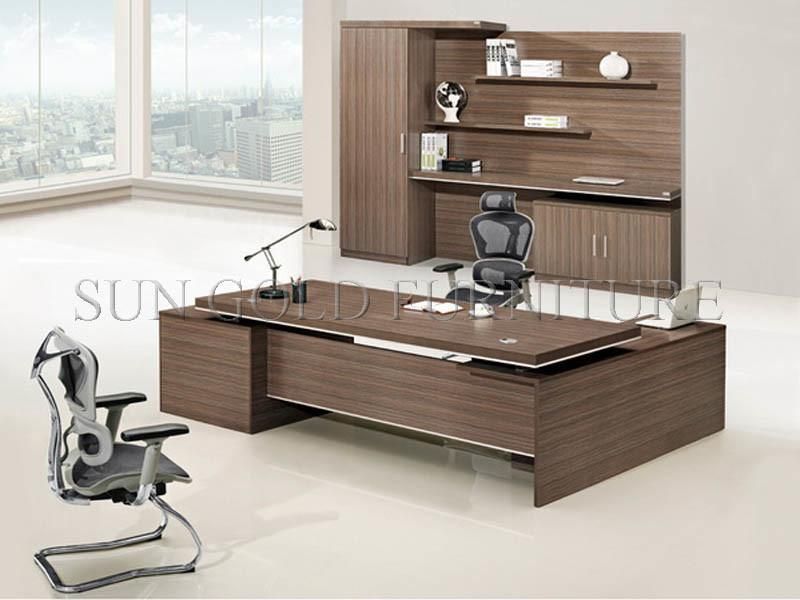 Modern Design Wooden Manager Boss Office Furniture Cheap Popular L Shape Office Desk with Cabinet