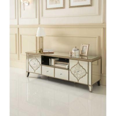 European Style Luxury High Quality Mirrored TV Cabinet Furniture