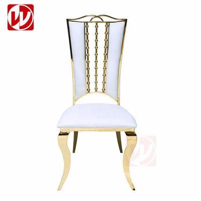 Luxury Design Restaurant White PU Leather Stainless Steel Home Living Room Dining Chair Modern Fabric Restaurant Chairs