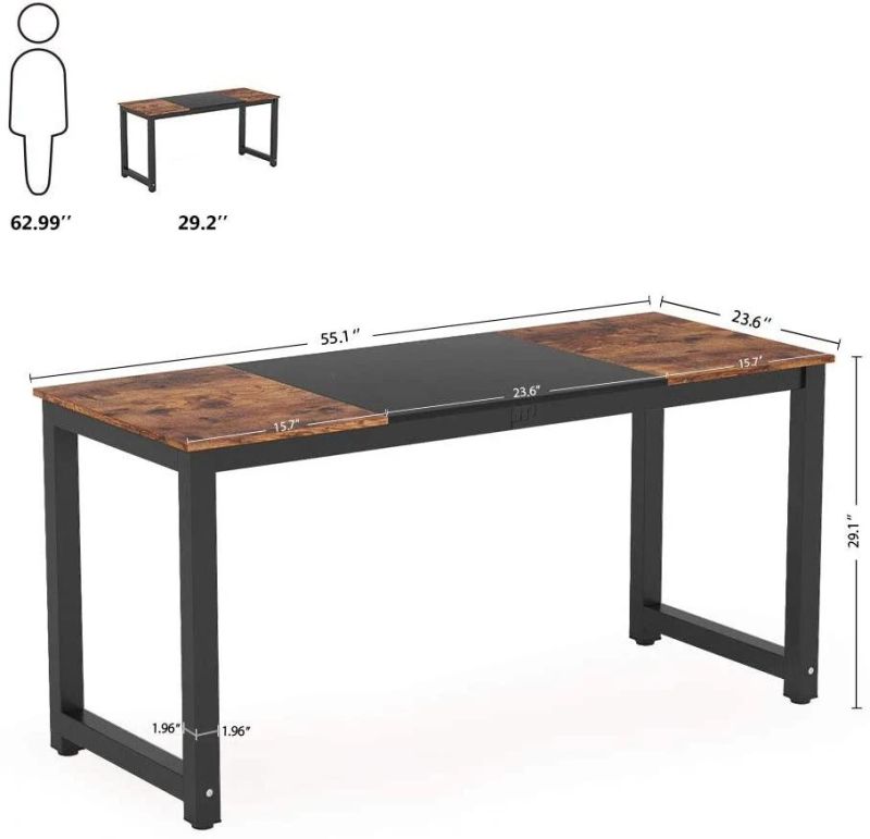 2021 Hot Sales Computer Desk with Wooden Board and Metal Frame for Office and Home Furniture