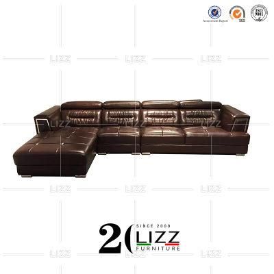 Hot Selling Modern Style Simple Home Hotel Furniture L Shape Living Room Leather Sofa