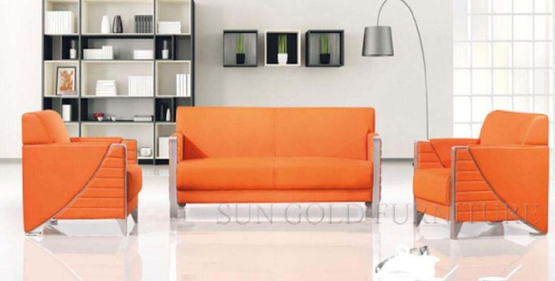 Popular Foshan Leather 1+1+3 Genenie Italian Leather Office Sofa Set