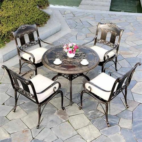 Leisure Ways Patio Furniture Modern 4 Seater Dining Table Garden Sets