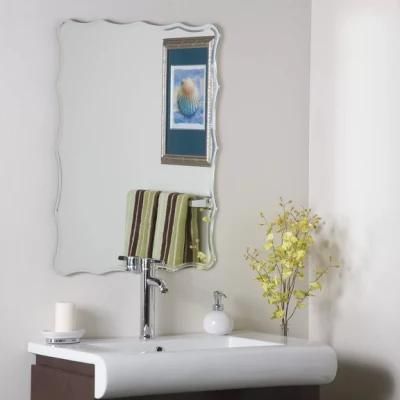 Unframed 1&prime;&prime; Bevel Edge Rectangular Shape Silver Aluminum Coated Bathroom Wall Hanging Mirror