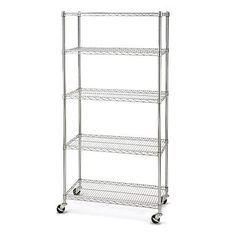 5 Layers Garage Storage Racking Home Wire Shelving with Wheels