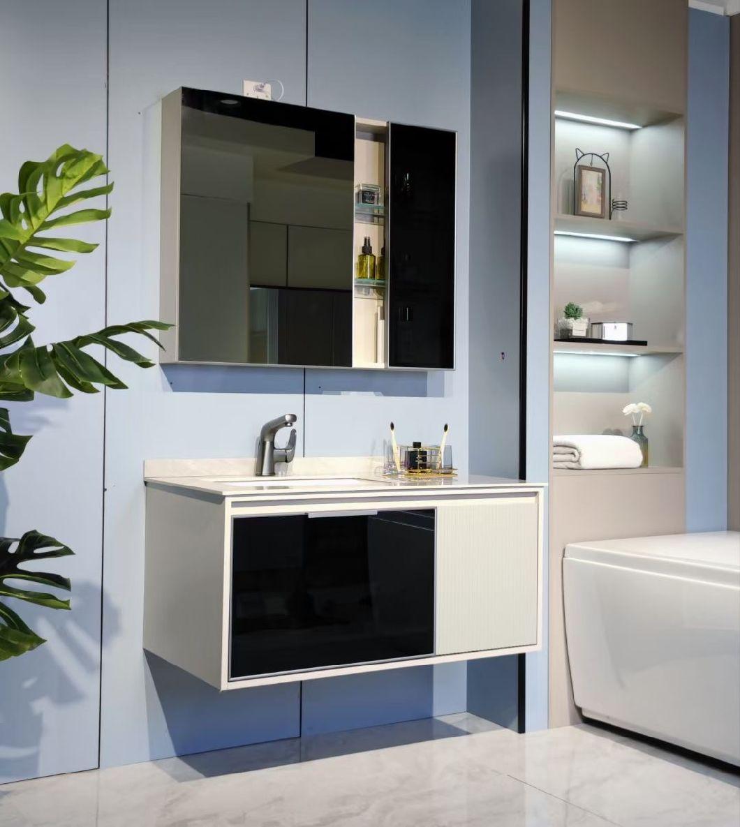 Modern Bathroom Vanity Cabinet with Mirror, Rectangle Sink Cabinet