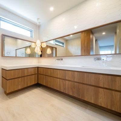 Contemporary Customized Laminated Mirror Bathroom Vanity Cabinets Undermount Basin Furniture