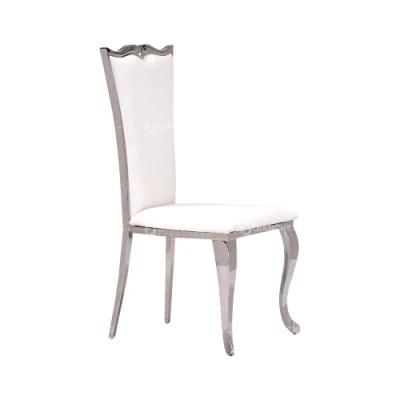 Mirror Gold Metal Hot Sale Modern Leather Fabric Dining Chair