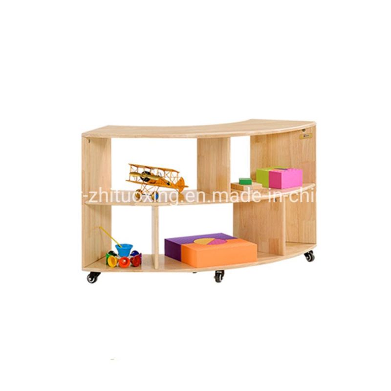 Movable Wooden Display Cabinet,Playroom Furniture Kids Toy Storage Cabinet,Preschool and Kindergarten Child Bookshelf and Bookcase,Living Room Wardrobe Cabinet