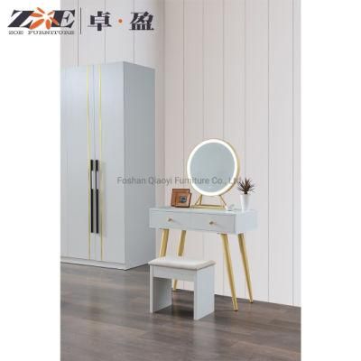 European Style Wholesale Dresser Furniture Dressing Table with Mirror and Stool Vanity Desk Makeup Table