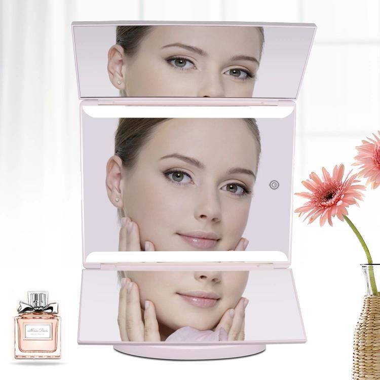 Countertop 3 Way Cosmetic Makeup Vanity Trifold LED Mirror