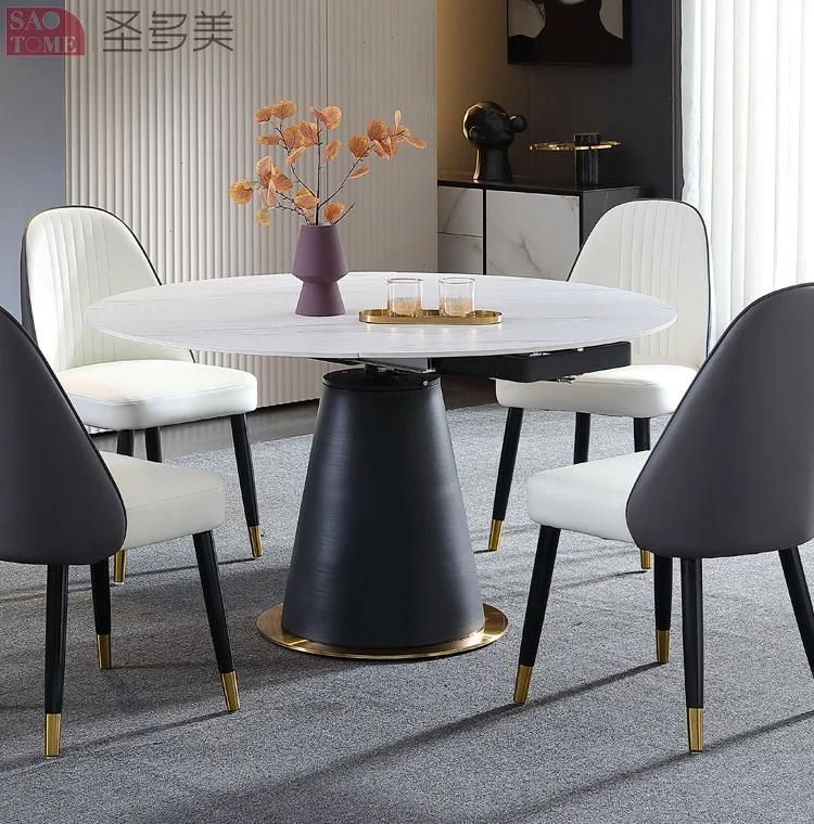 Modern Style Hotel Restaurant Home Living Room Furniture Stainless Steel Top Slate Dining Table