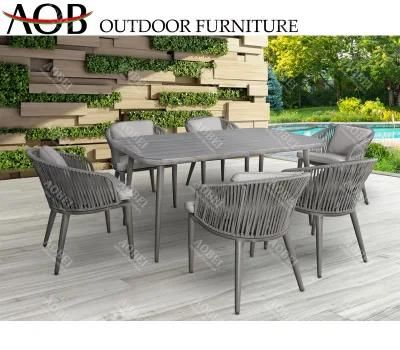 Modern Customized Patio Garden Home Villa Cafe Hotel Restaurant Rope Outdoor Dining Chair Furniture Set