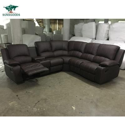 Chinese Italy Top Grain Full PU Leather Manual Recliner Seater Sofa Furniture