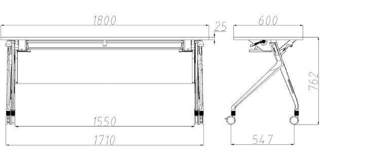 Widely Used Swivel Training Metal Conference Office Folding Desk