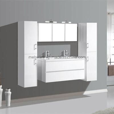 Hot Sale High Gloss White MDF Bathroom Furniture with Mirror Cabinet