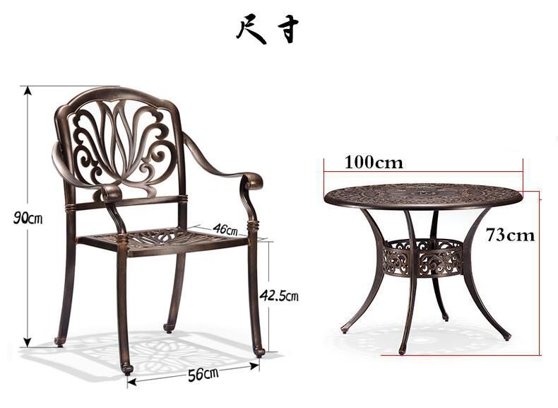 Metal Patio Table Set Cast Aluminium 4 Seats Outdoor Garden Furniture