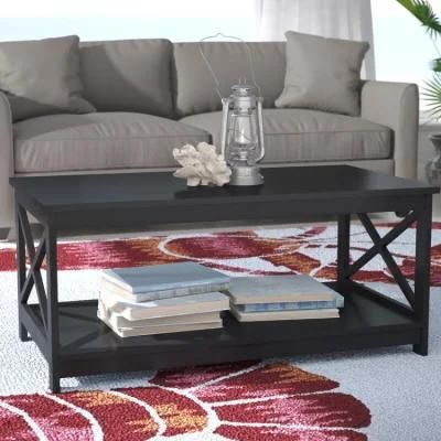 Factory Wooden Coffee Table Modern Black Home Modern Living Room Tea Coffee Table Furniture