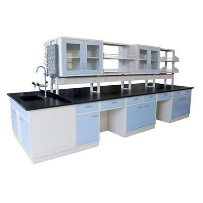 Pharmaceutical Factory Wood and Steel Lab Furniture with Power Supply, Physical Wood and Steel Central Laboratory Bench/
