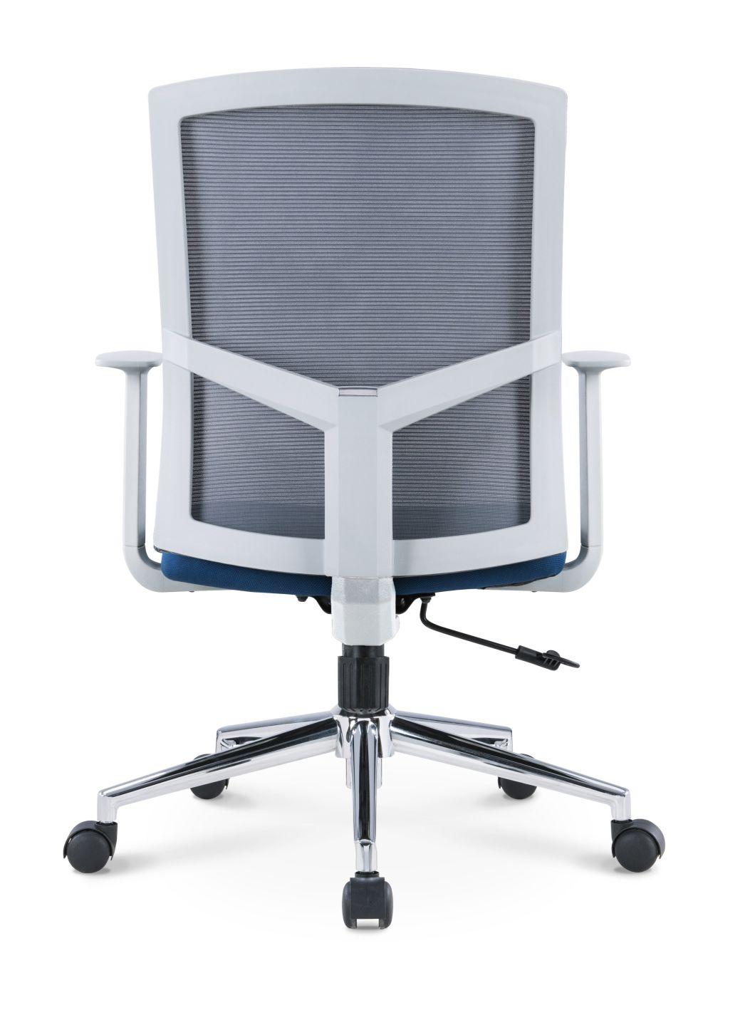 American BIFMA Standard European En1335 Medium Back Steel Base Swivel Staff Boss Executive Modern Fabric Office Chair